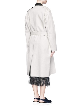 Back View - Click To Enlarge - TOGA ARCHIVES - Cutout high-low linen trench coat