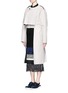 Front View - Click To Enlarge - TOGA ARCHIVES - Cutout high-low linen trench coat