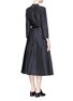 Back View - Click To Enlarge - TOGA ARCHIVES - Fringe bib appliqué linen silk-blend dress