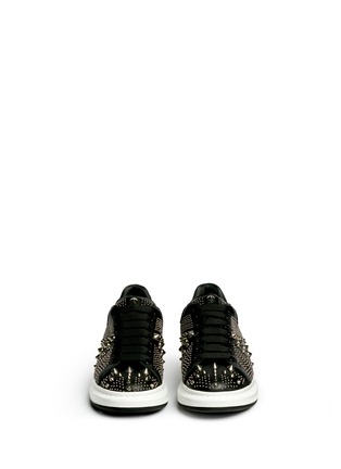 Front View - Click To Enlarge - ALEXANDER MCQUEEN - Union Jack stud platform leather sneakers