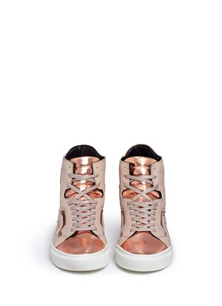 Figure View - Click To Enlarge - EUGÈNE RICONNEAUS - 'Nicole' mirror leather combo high top sneakers