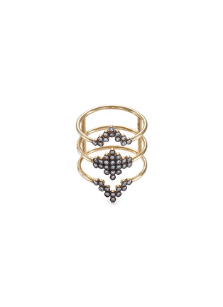 Main View - Click To Enlarge - YANNIS SERGAKIS ADORNMENTS - 'Charnières' diamond 18k gold triple band ring