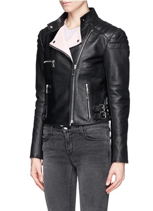 Front View - Click To Enlarge - MC Q - Leather cropped biker jacket