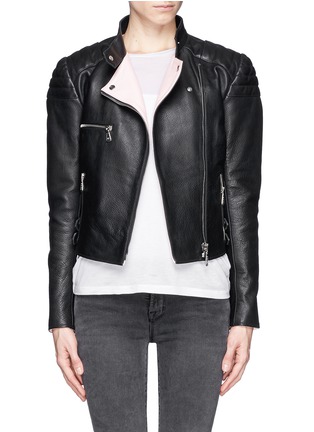 Main View - Click To Enlarge - MC Q - Leather cropped biker jacket