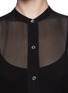 Detail View - Click To Enlarge - MC Q - Ruffle leather hem sheer shirt dress