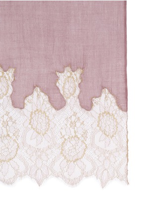 Detail View - Click To Enlarge - VALENTINO GARAVANI - Lace panel wool-silk scarf