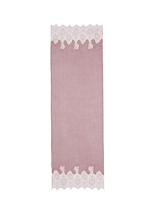 Main View - Click To Enlarge - VALENTINO GARAVANI - Lace panel wool-silk scarf