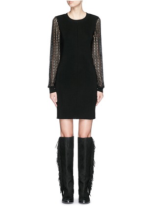 Main View - Click To Enlarge - SEE BY CHLOÉ - Eyelet lace wool knit dress