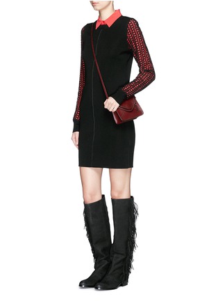 Figure View - Click To Enlarge - SEE BY CHLOÉ - Eyelet lace wool knit dress