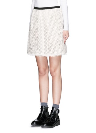 Front View - Click To Enlarge - SEE BY CHLOÉ - Eyelet lace crêpe skirt