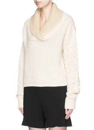 Front View - Click To Enlarge - SEE BY CHLOÉ - Shawl collar textured knit sweater