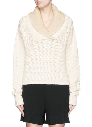 Main View - Click To Enlarge - SEE BY CHLOÉ - Shawl collar textured knit sweater