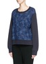 Front View - Click To Enlarge - SEE BY CHLOÉ - Floral embroidery denim sweatshirt