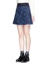 Front View - Click To Enlarge - SEE BY CHLOÉ - Floral embroidery denim skirt