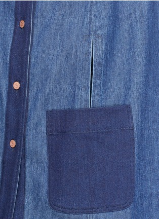 Detail View - Click To Enlarge - SEE BY CHLOÉ - Patchwork denim hood cape