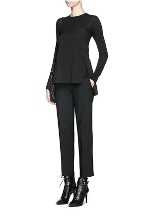 Figure View - Click To Enlarge - HELMUT LANG - Bonded cuff stretch gabardine pants