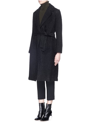 Front View - Click To Enlarge - HELMUT LANG - Shaggy alpaca wool coat