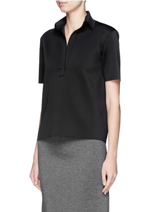 Front View - Click To Enlarge - HELMUT LANG - 'Sponge' technical neoprene polo shirt