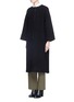 Front View - Click To Enlarge - HELMUT LANG - High side split cashmere coat