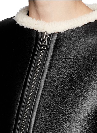 Detail View - Click To Enlarge - HELMUT LANG - Lamb leather shearling zip coat
