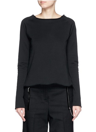 Main View - Click To Enlarge - HELMUT LANG - Rolled round neck cotton French terry sweatshirt