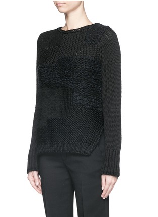 Front View - Click To Enlarge - HELMUT LANG - Patchwork wool sweater