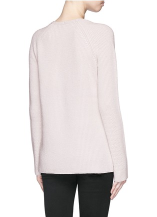 Back View - Click To Enlarge - HELMUT LANG - Wool cashmere Fisherman's Rib V-neck sweater