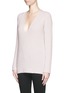 Front View - Click To Enlarge - HELMUT LANG - Wool cashmere Fisherman's Rib V-neck sweater
