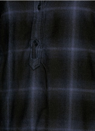 Detail View - Click To Enlarge - HELMUT LANG - Windowpane check raw edge tunic shirt