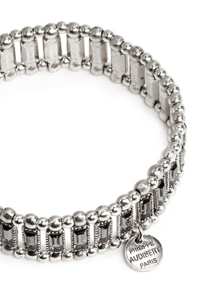 Detail View - Click To Enlarge - PHILIPPE AUDIBERT - 'Titia' metal bead rhinestone elastic bracelet