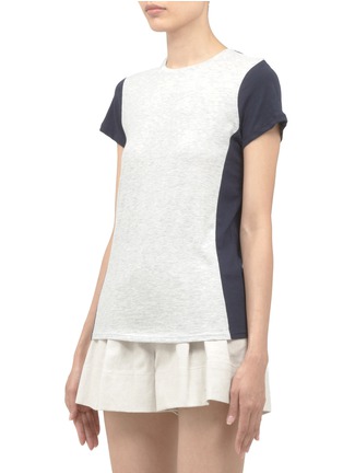 Front View - Click To Enlarge - VINCE - Pima cotton colour-block T-shirt