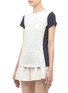 Front View - Click To Enlarge - VINCE - Pima cotton colour-block T-shirt