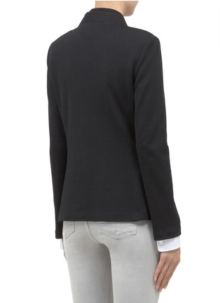 Back View - Click To Enlarge - ST. JOHN - Layered ribbed lapel jacket
