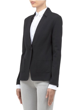 Front View - Click To Enlarge - ST. JOHN - Layered ribbed lapel jacket
