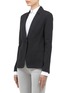 Front View - Click To Enlarge - ST. JOHN - Layered ribbed lapel jacket