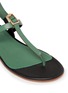 Detail View - Click To Enlarge - CHLOÉ - Snakeskin trim leather thong sandals