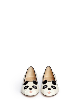 Figure View - Click To Enlarge - CHARLOTTE OLYMPIA - 'Panda' velvet flats