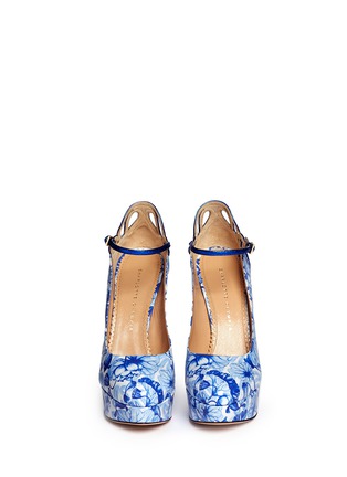 Figure View - Click To Enlarge - CHARLOTTE OLYMPIA - 'Sabrina' koi print patent leather platform pumps