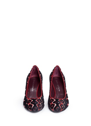 Front View - Click To Enlarge - STUART WEITZMAN - 'Pipe Pronto' tapestry embroidered pumps