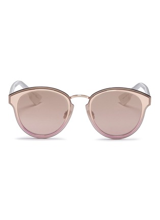 Main View - Click To Enlarge - DIOR - 'Dior Nightfall' acetate temple metal round mirror sunglasses