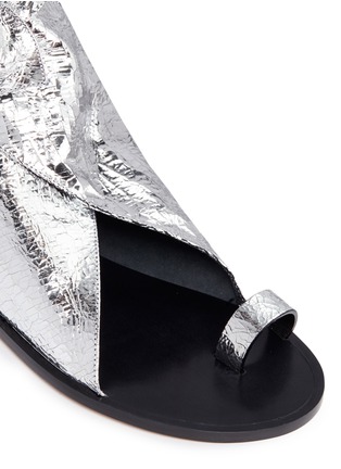 Detail View - Click To Enlarge - ISABEL MARANT - 'Maheo' ankle tie metallic leather sandals