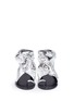 Front View - Click To Enlarge - ISABEL MARANT - 'Maheo' ankle tie metallic leather sandals
