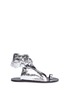 Main View - Click To Enlarge - ISABEL MARANT - 'Maheo' ankle tie metallic leather sandals