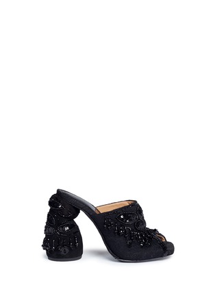 Main View - Click To Enlarge - DRIES VAN NOTEN - Embellished floral guipure lace mules