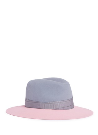 Main View - Click To Enlarge - MAISON MICHEL - 'Henrietta' colourblock rabbit furfelt fedora hat