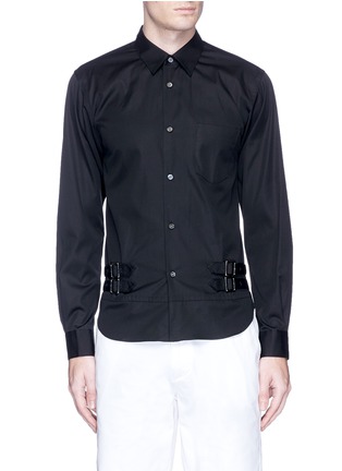 Main View - Click To Enlarge - COMME DES GARÇONS SHIRT - Double buckle strap poplin shirt