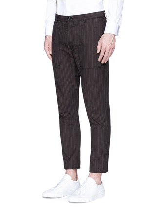 Front View - Click To Enlarge - COMME DES GARÇONS SHIRT - Stripe cotton pants
