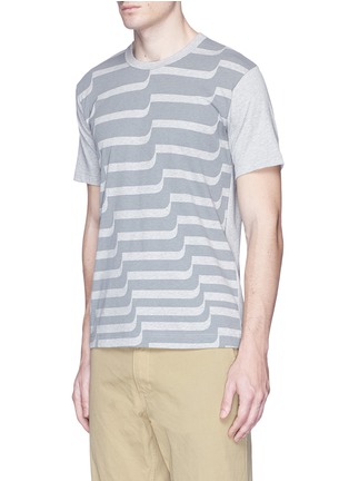 Front View - Click To Enlarge - COMME DES GARÇONS SHIRT - Wavy stripe cotton T-shirt