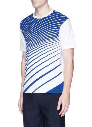 Front View - Click To Enlarge - COMME DES GARÇONS SHIRT - Diagonal stripe cotton T-shirt