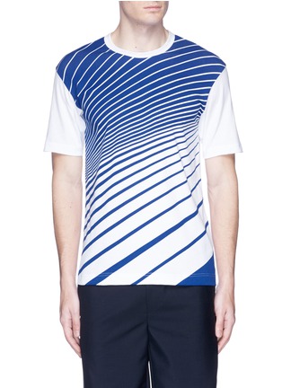 Main View - Click To Enlarge - COMME DES GARÇONS SHIRT - Diagonal stripe cotton T-shirt